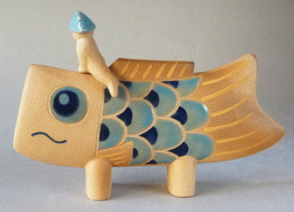 陶器の五月人形「鯉のぼり人形」です。博多陶遊窯